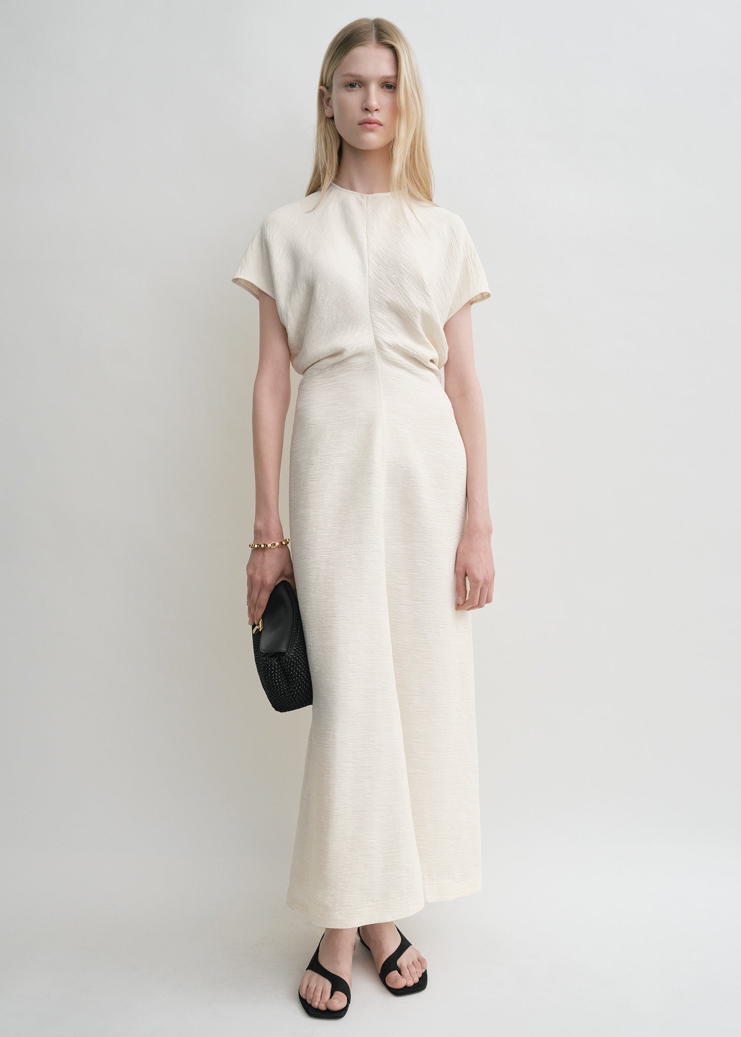 Slouch waist crinkled dress cream TOTEME Slouch waist crinkled dress cream TOTEME