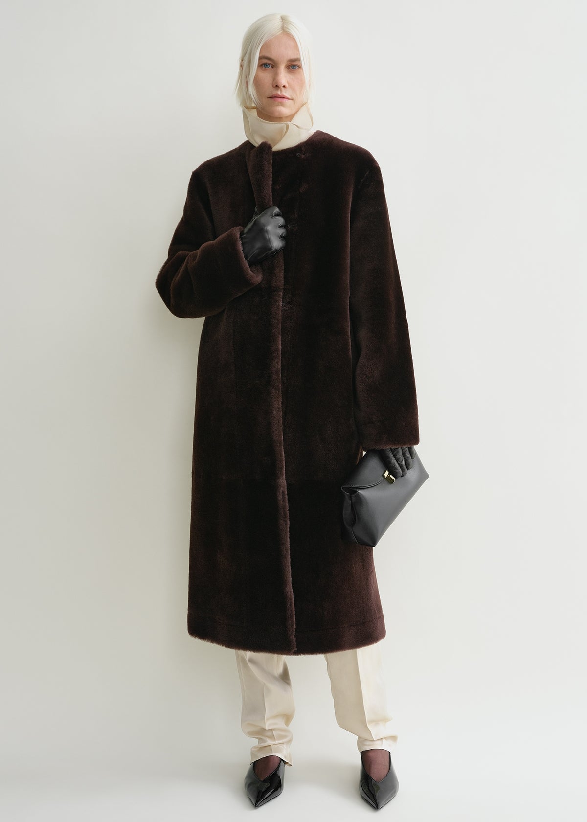 herlipto Shearling-Trimmed Suede Coat 未熟 herlipto Shearling 