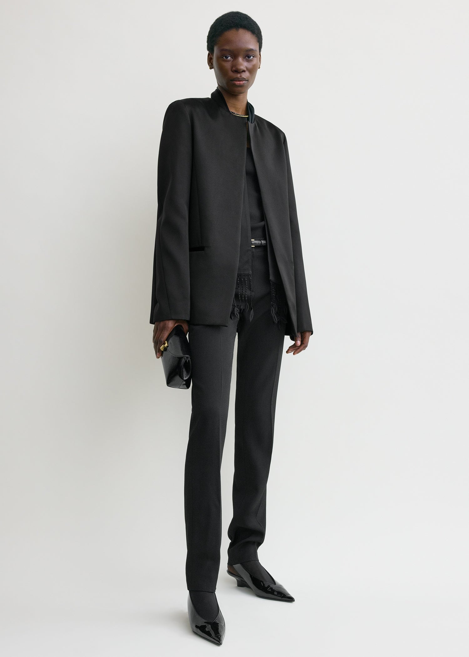 TOTEME タキシードジャケット jacket ブラック Satin dinner jacket black – TOTEME