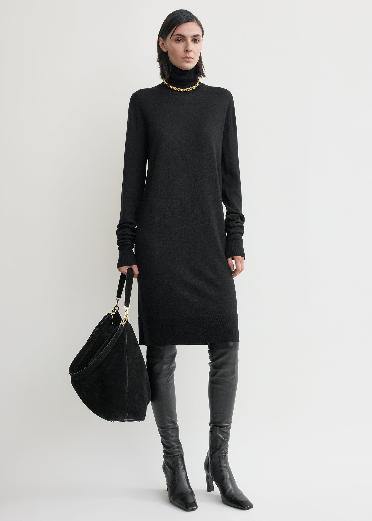 TOTEME - Turtleneck dress Black - XXS - Women TOTEME - Turtleneck dress Black - XXS - Women