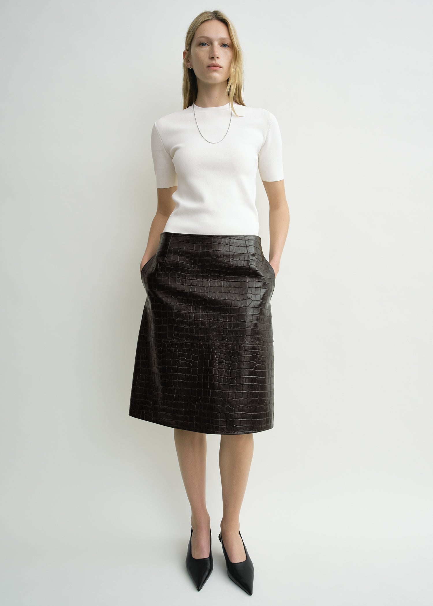 Compact knit tee optic white – TOTEME