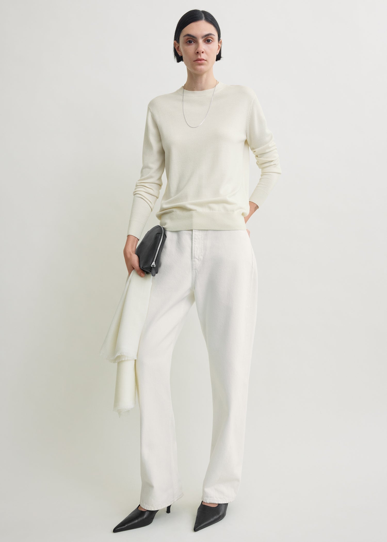 Fine crew knit ecru – TOTEME