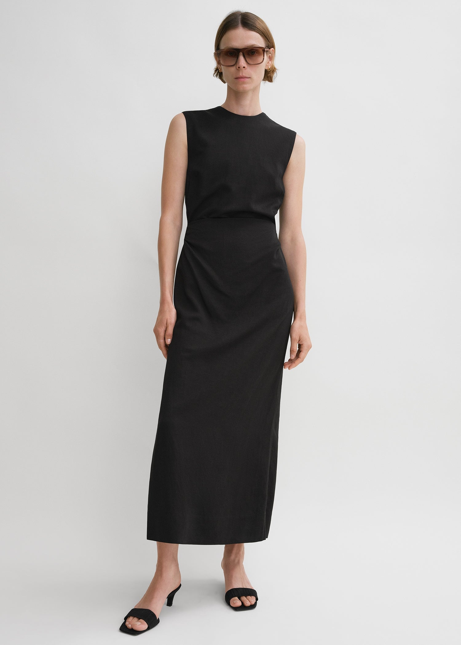 TOTEME - Fluid tie-waist dress Black - 44 - Women TOTEME - Fluid tie-waist dress Black - 44 - Women