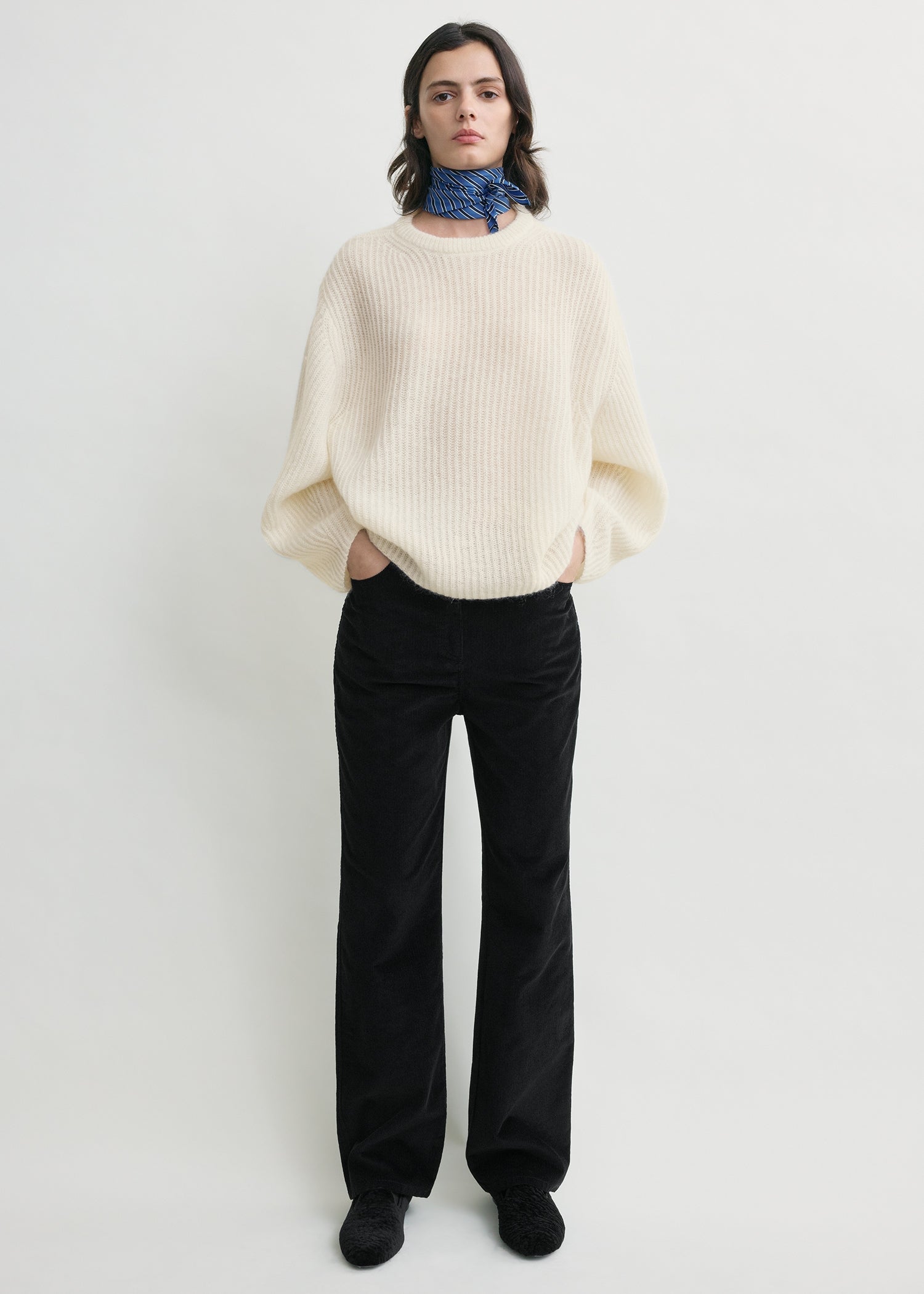 TOTEME ニットセーター Mohair blend rib knit ecru – TOTEME