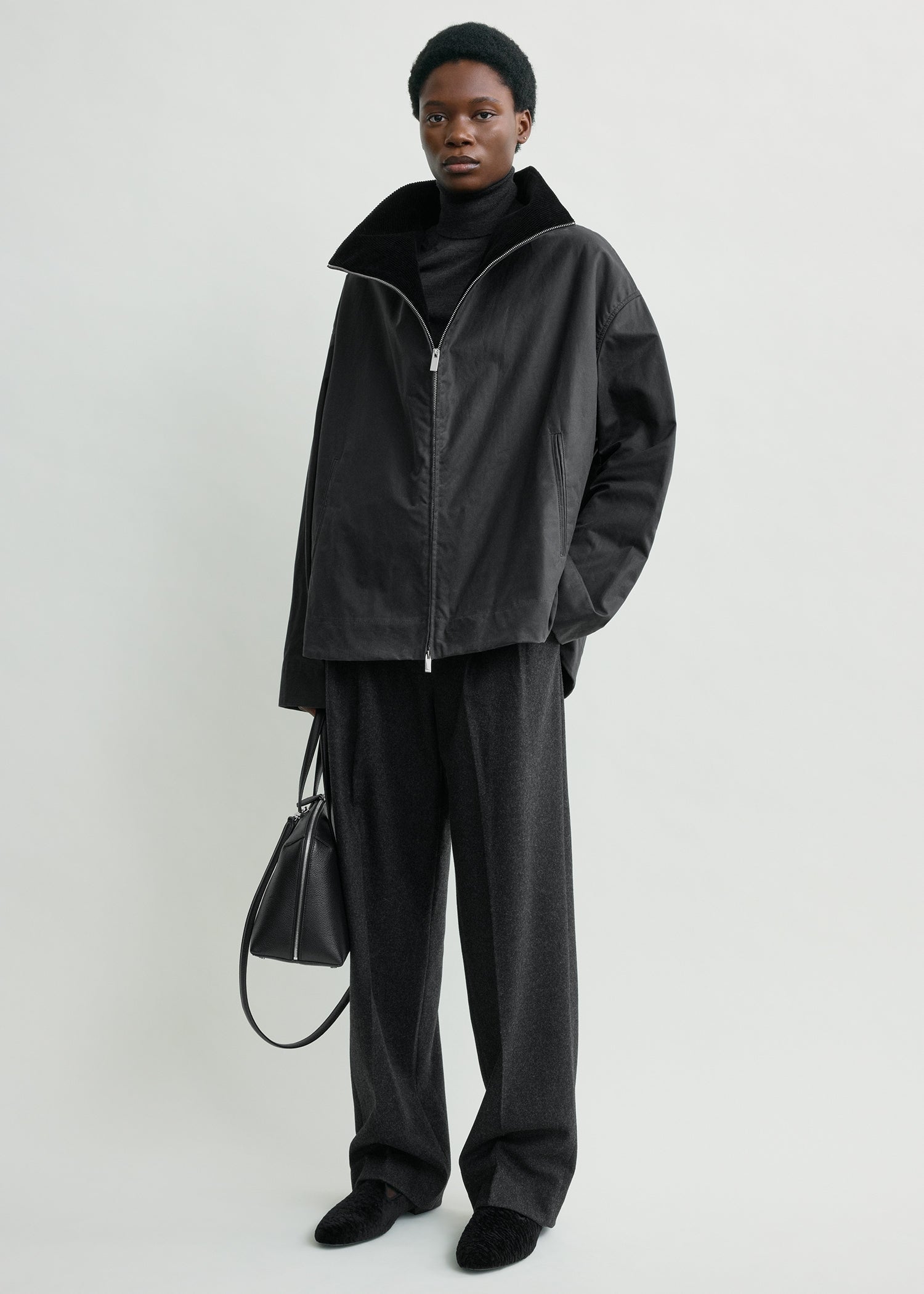 Zipped country jacket washed black – TOTEME