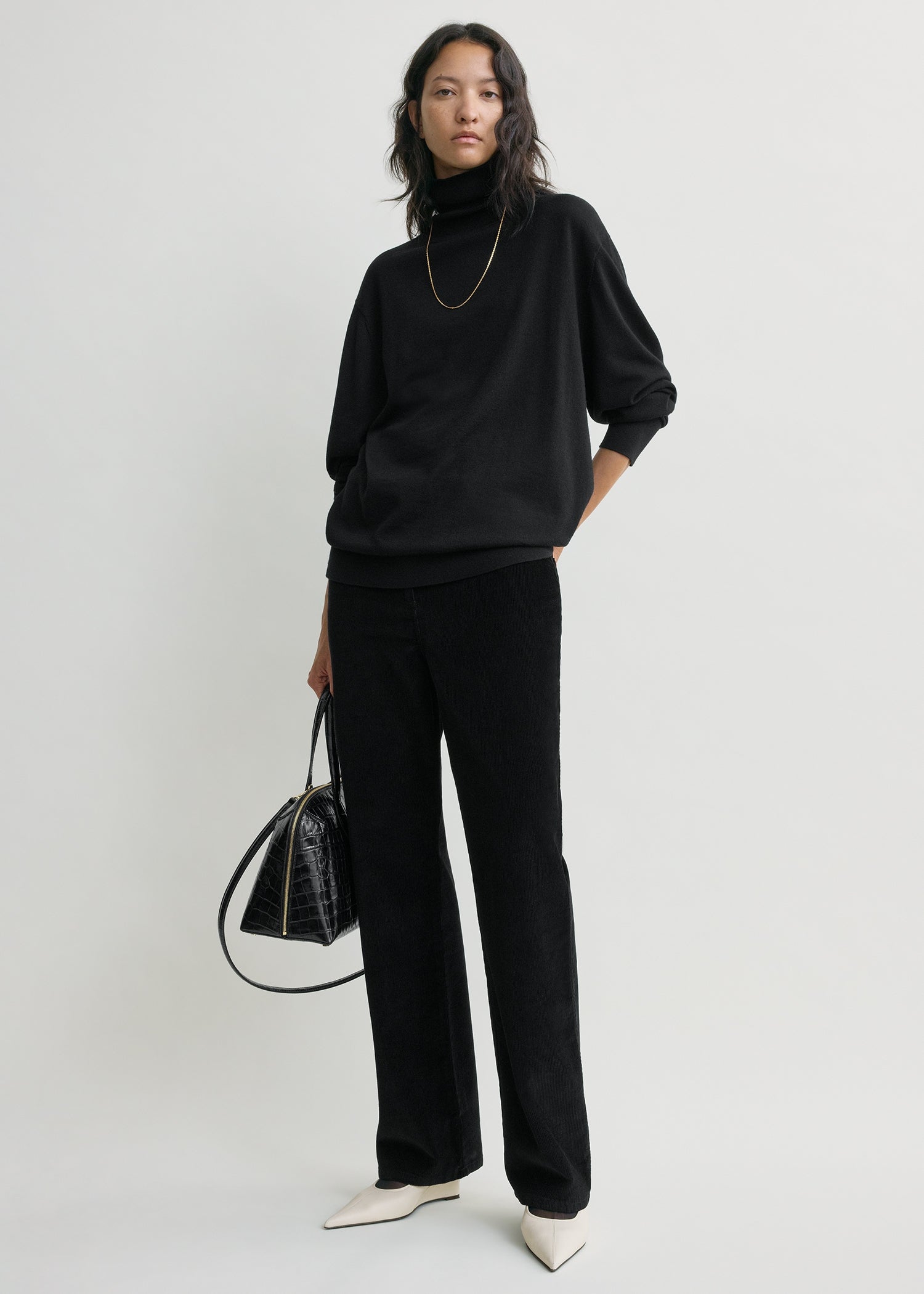 Straight cord trousers black – TOTEME