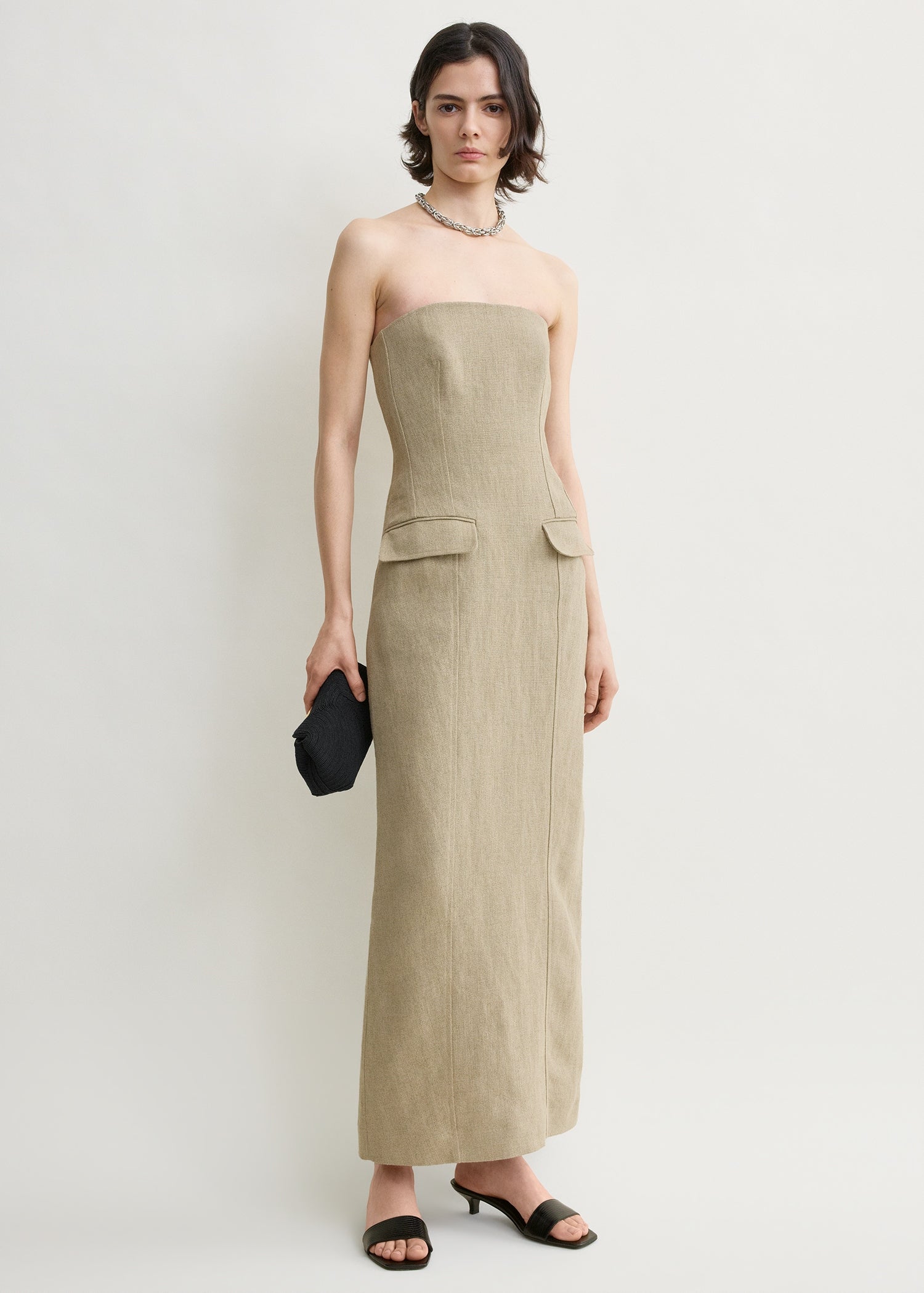 strapless dress with pockets Justine Faux Pocket Mini Butter Formal Bridal Events Details Justine Strapless Faux Pocket Mini