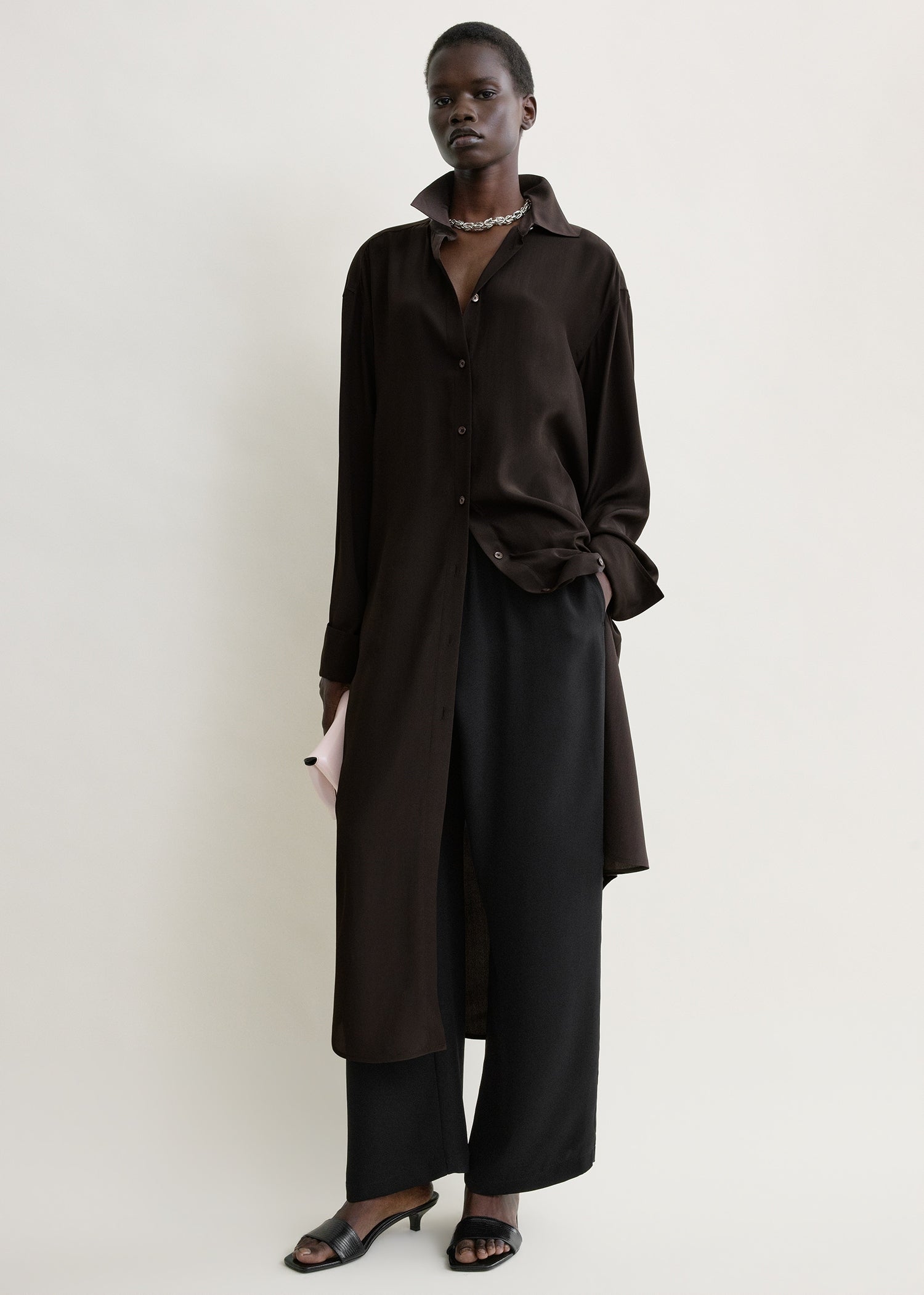 Silk shirtdress brown – TOTEME
