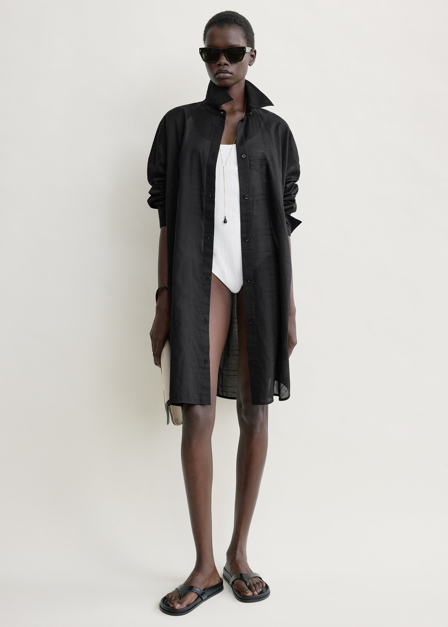 Long summer shirt black – TOTEME