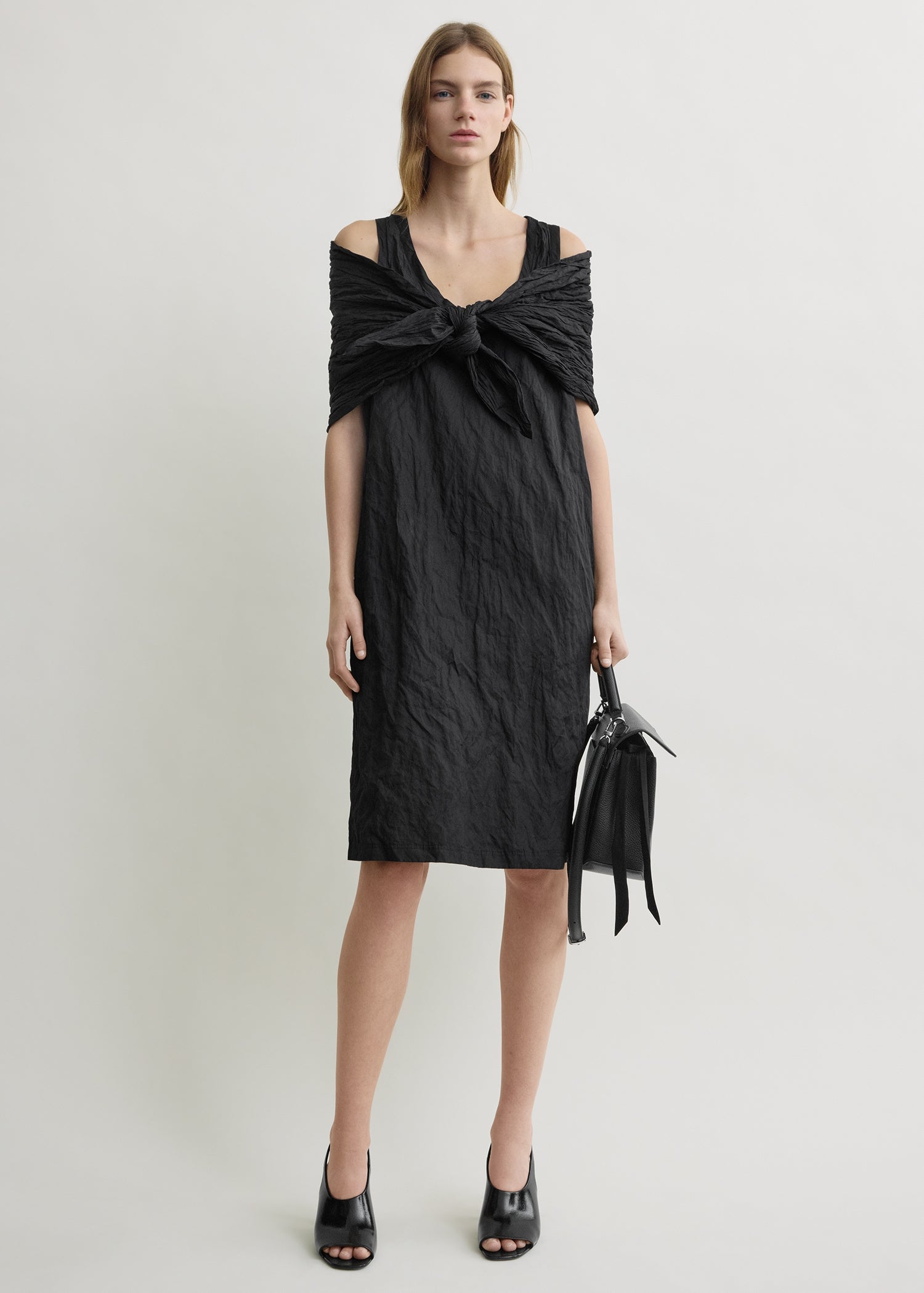 TOTEME - Crinkled cotton tank dress Black - 34 - Women TOTEME - Crinkled cotton tank dress Black - 34 - Women