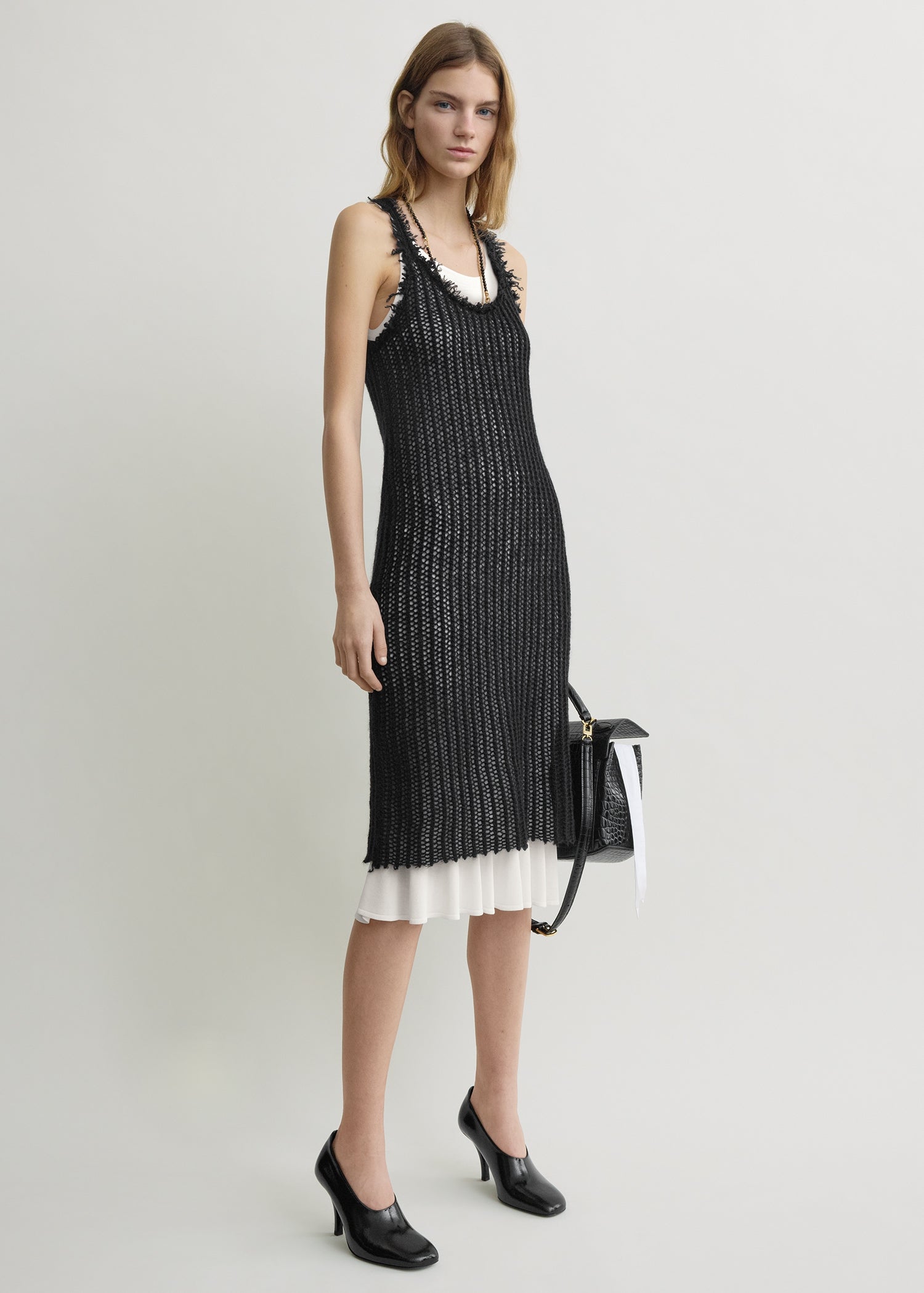 TOTEME - Mohair knit tank dress Black - L - Women TOTEME - Mohair knit tank dress Black - L - Women