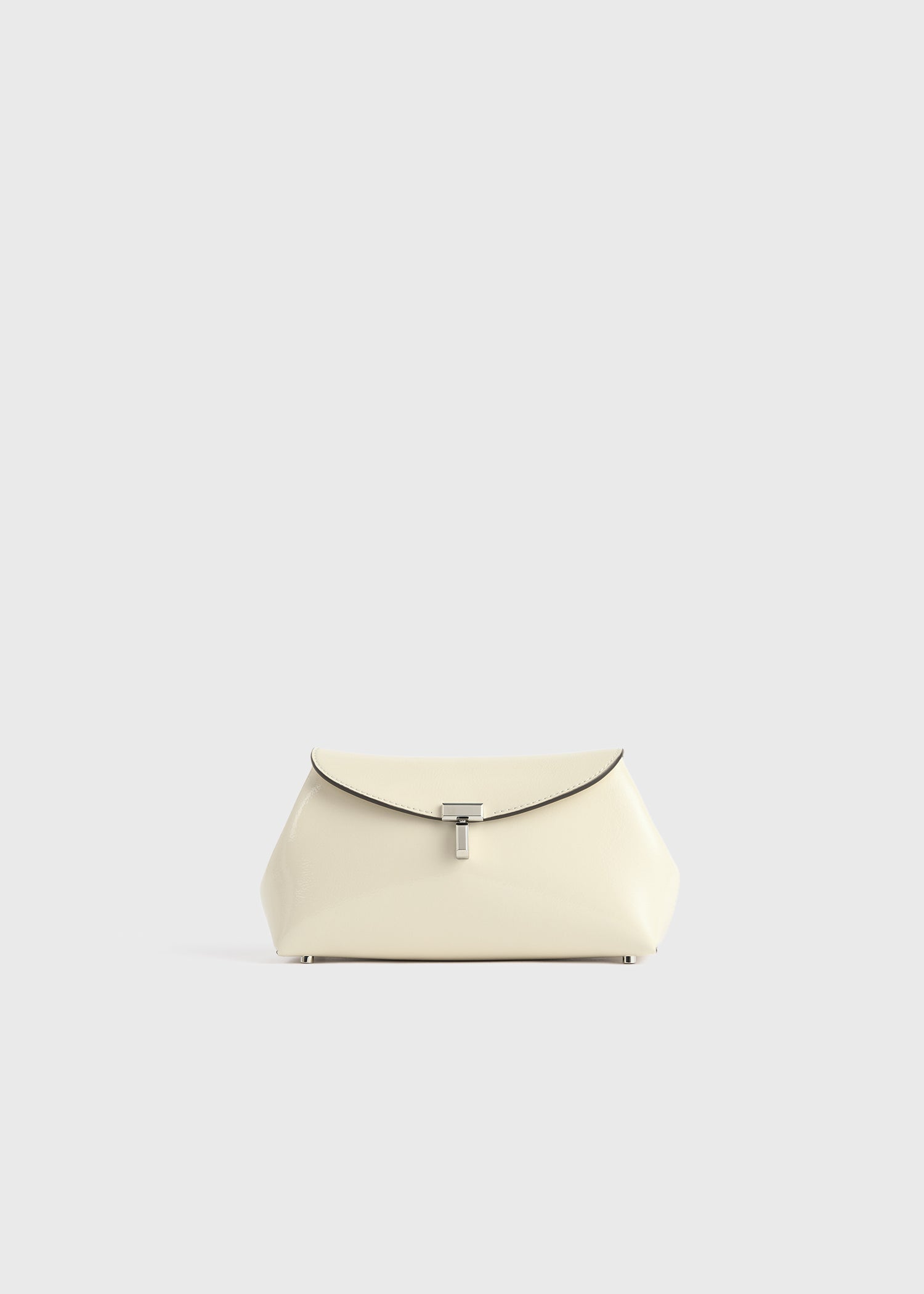 Mini T-lock naplack clutch milk – TOTEME