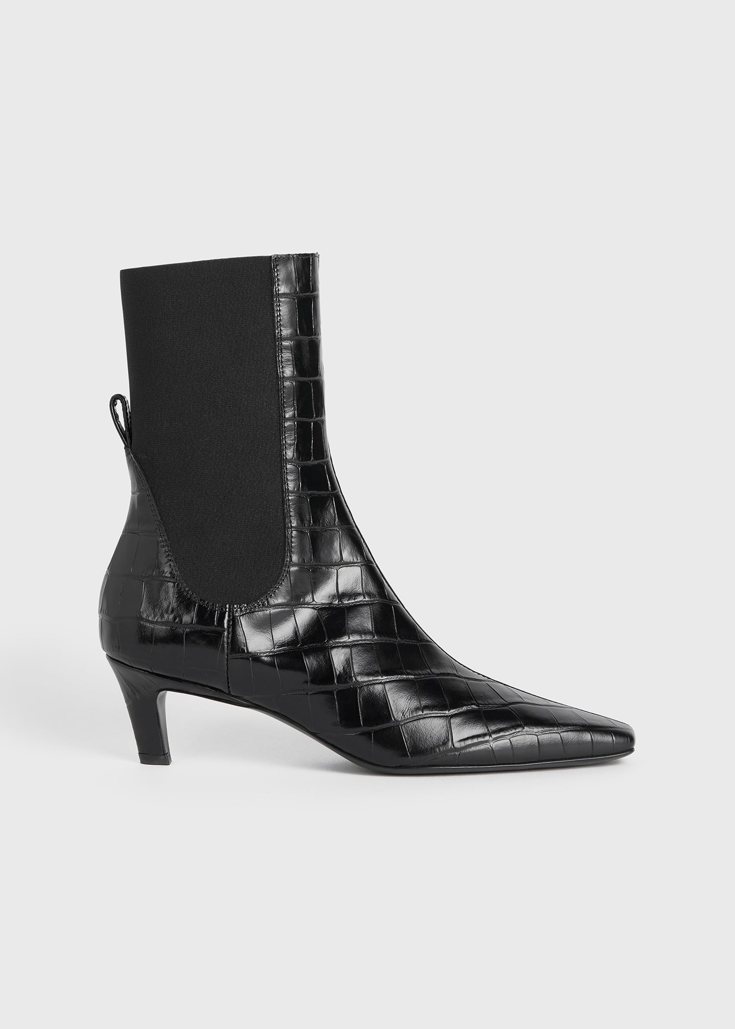 だ*ご様 toteme クロコエンボスアンクルブーツ　36サイズ Croco-embossed mid-heel boots black – TOTEME