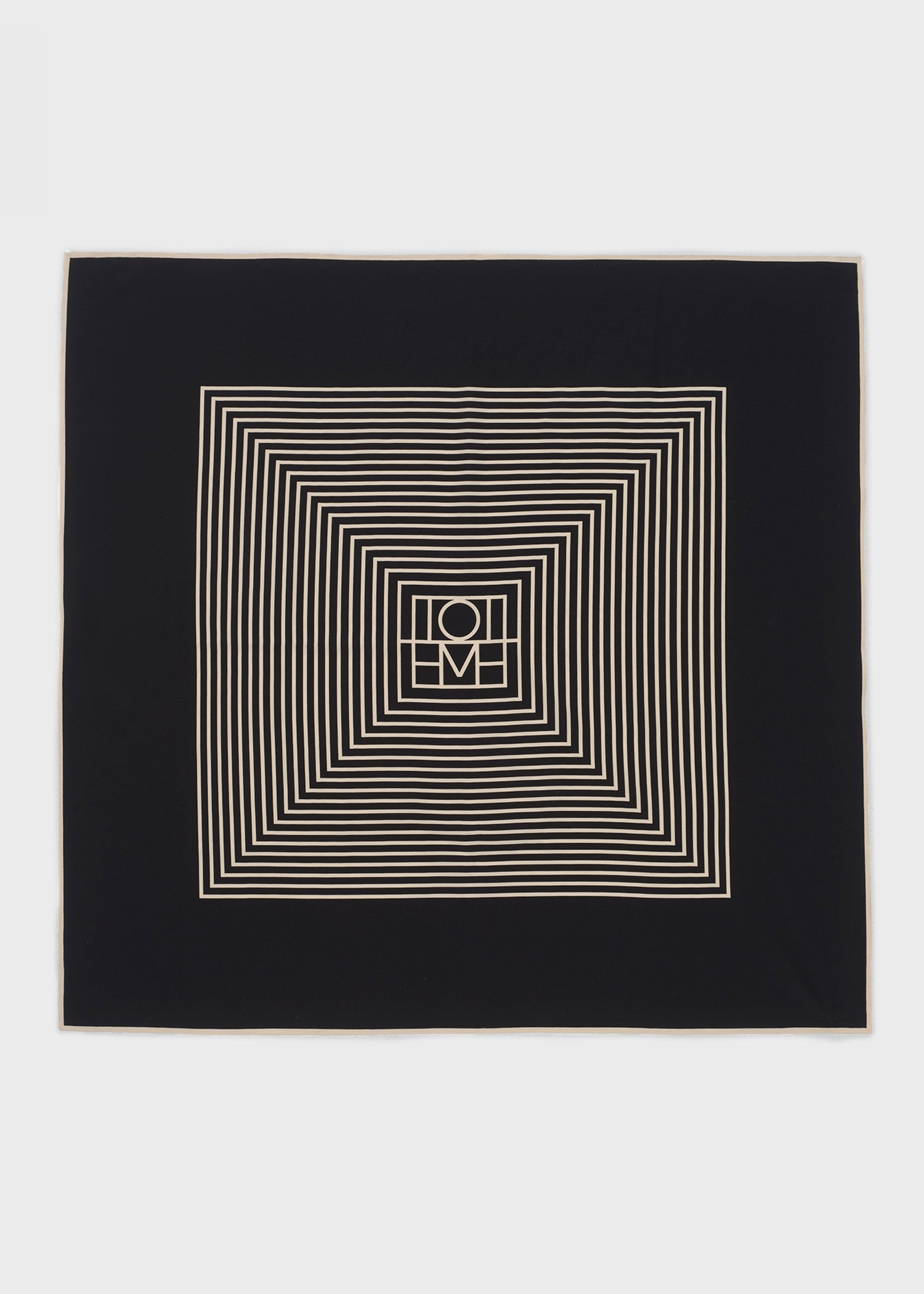 Toteme Centered monogram silk scarf black