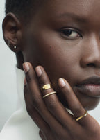 Cigar diamond midi ring 18kt gold