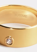 Cigar diamond midi ring 18kt gold