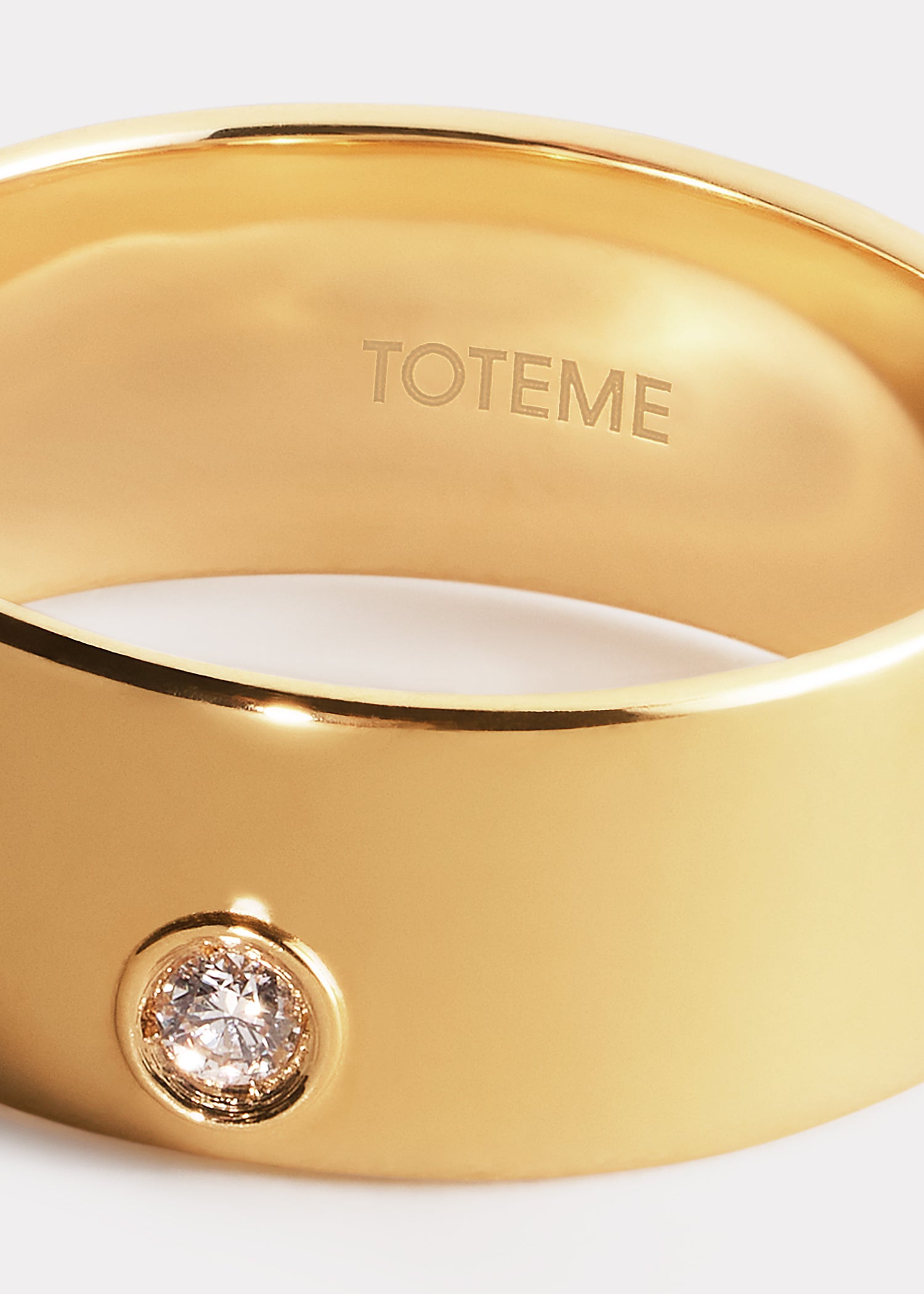 Cigar diamond midi ring 18kt gold