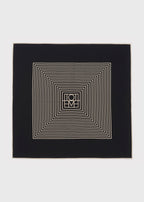Centered monogram silk scarf black