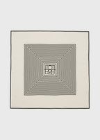 Centered monogram silk scarf crème