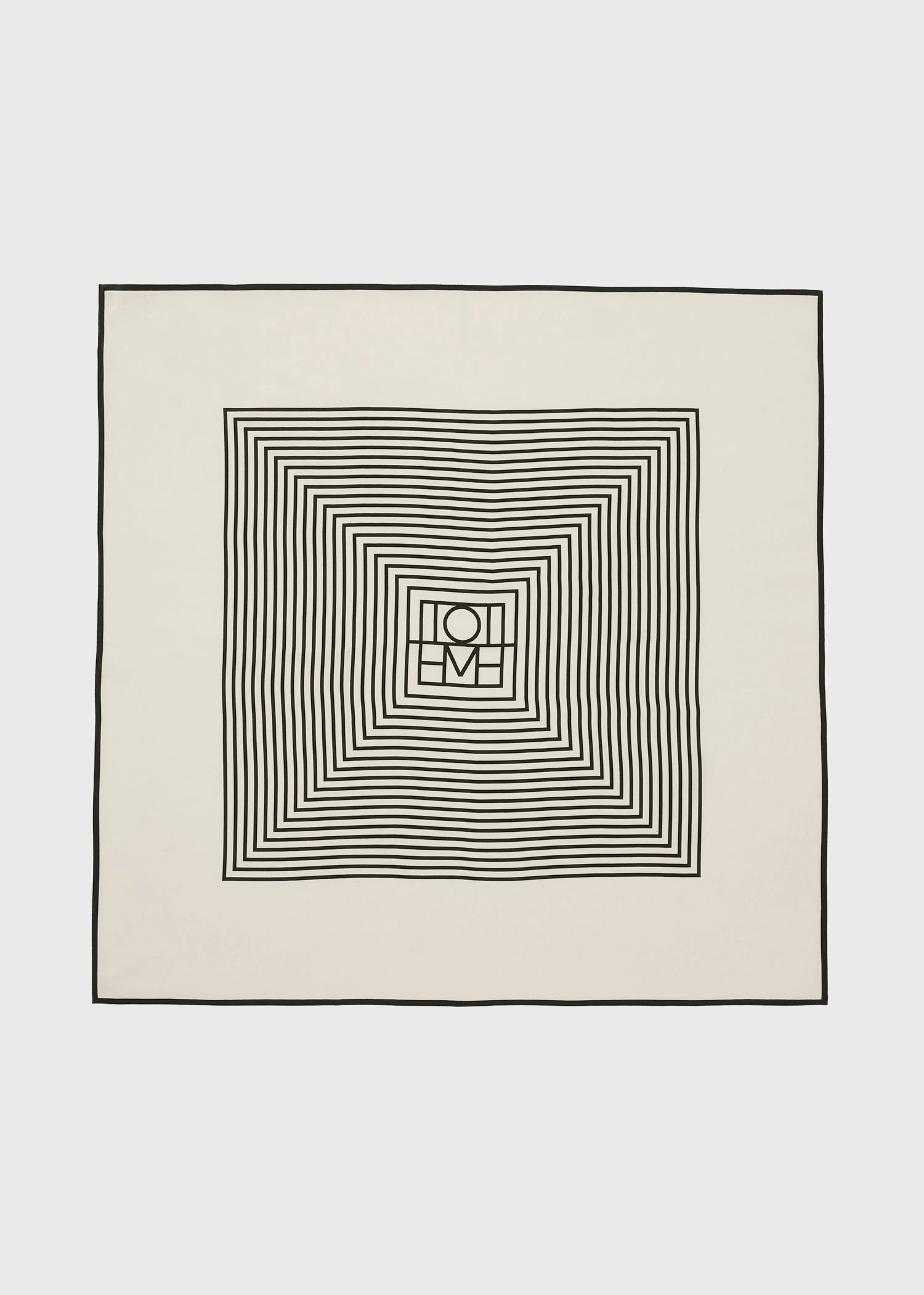 Centered monogram silk scarf crème