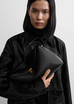 T-lock leather top handle black