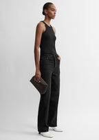 T-lock suede clutch brown