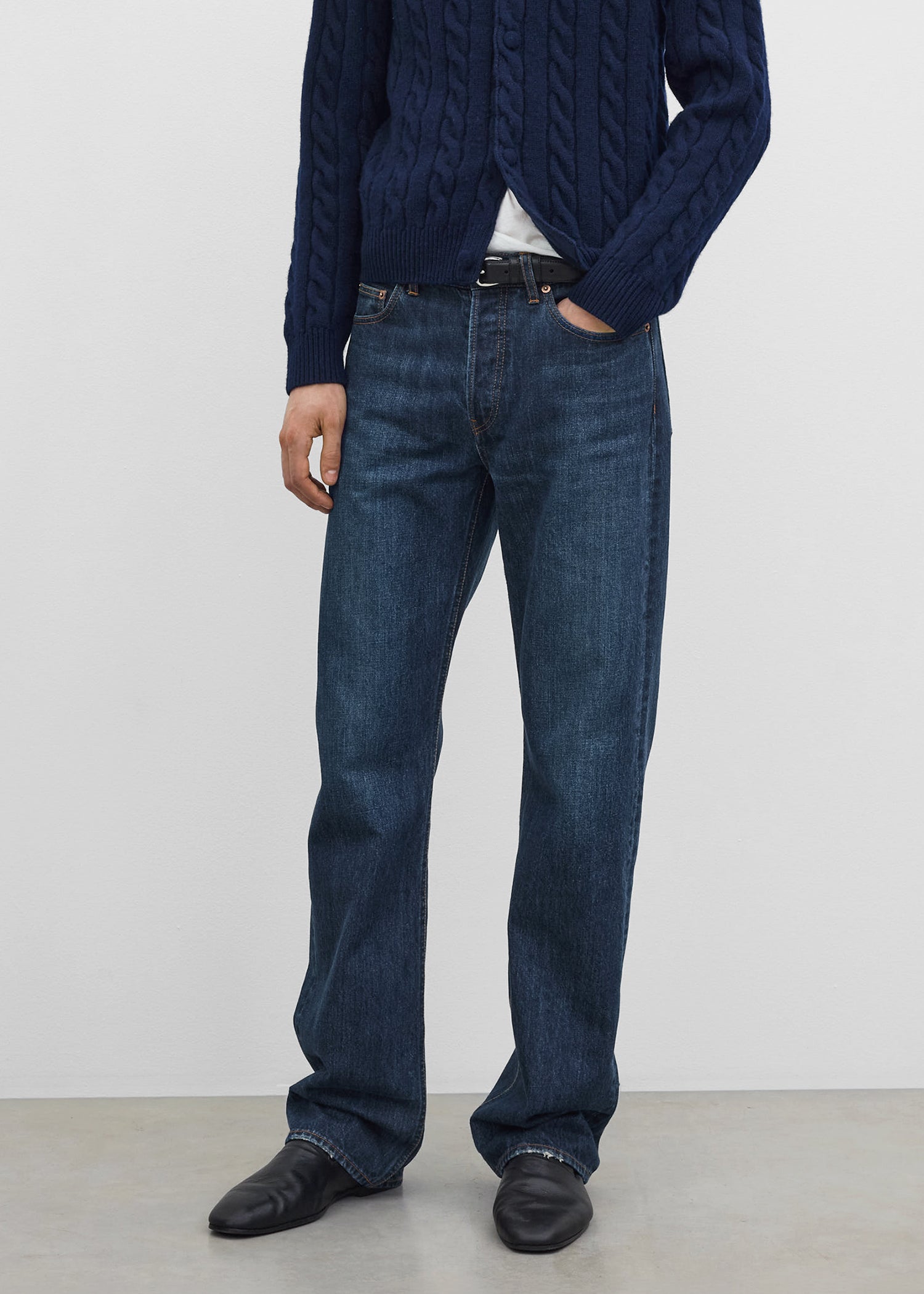 Straight denim deep indigo