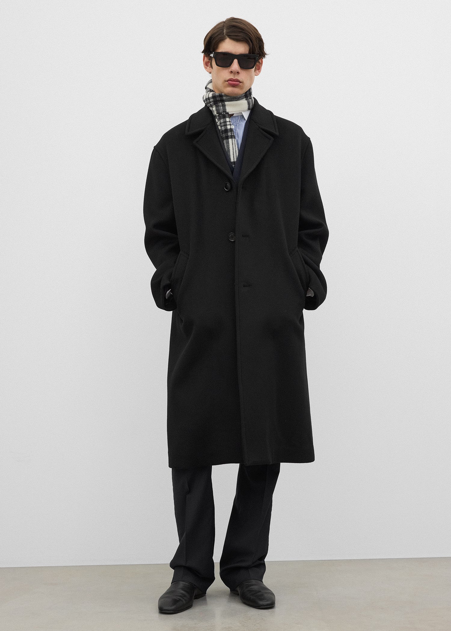 Relaxed doublé coat black