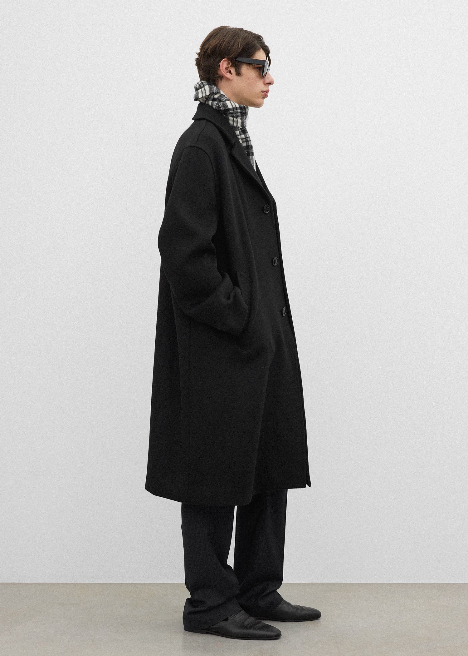 Relaxed doublé coat black