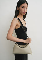 T-lock leather clutch fawn