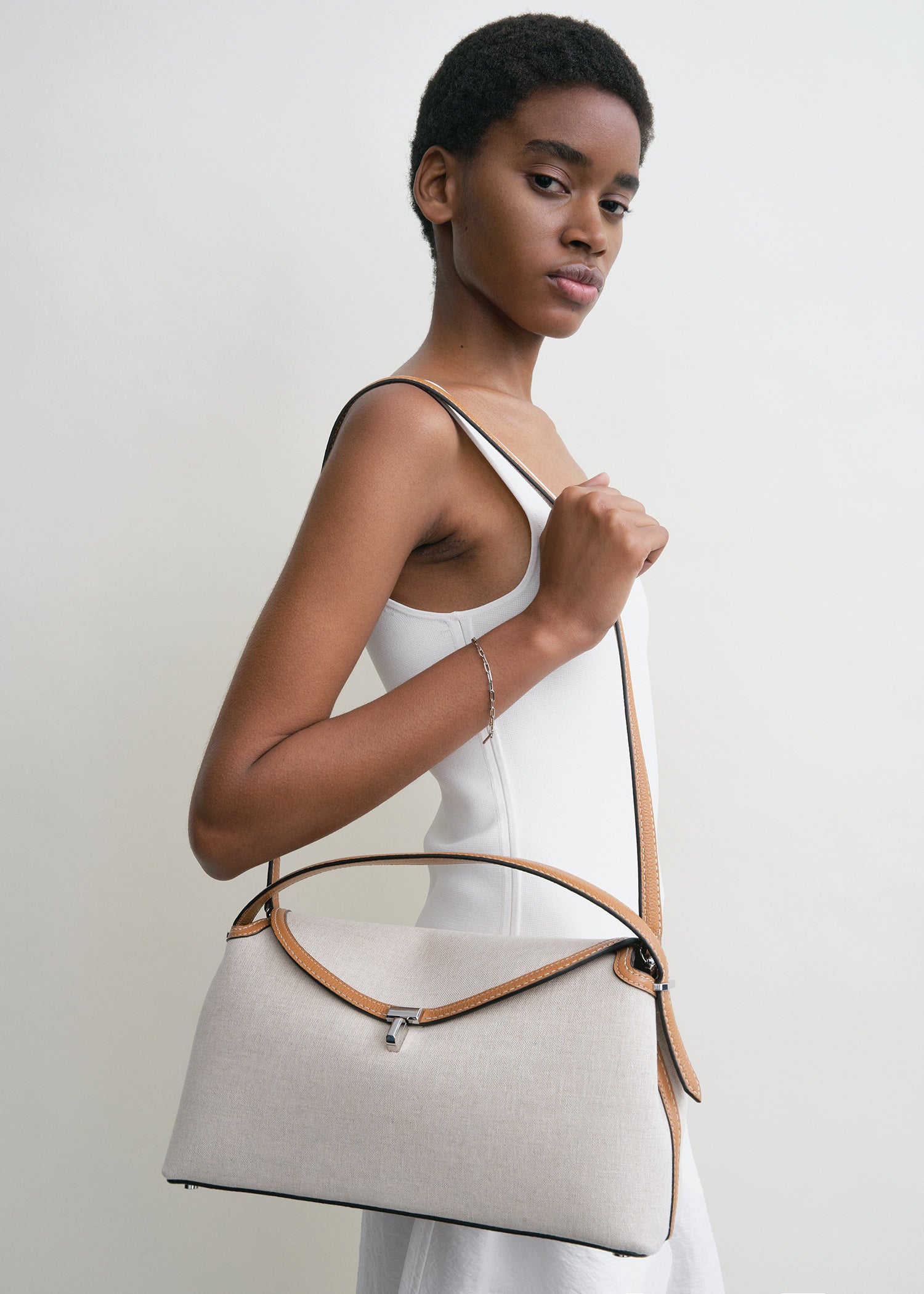 T-lock canvas top handle ecru/tan