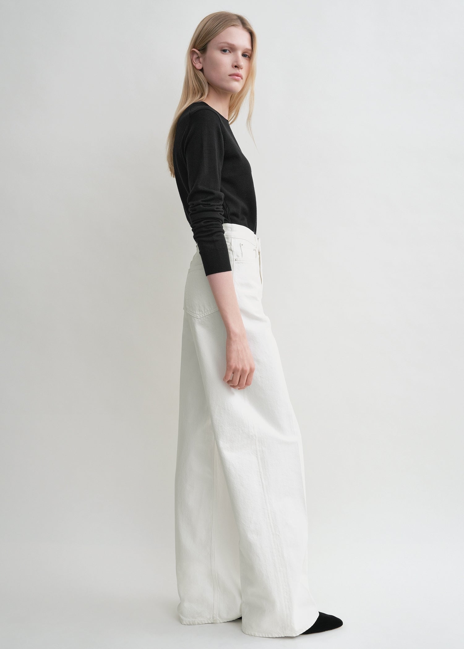 Wide leg denim white – TOTEME