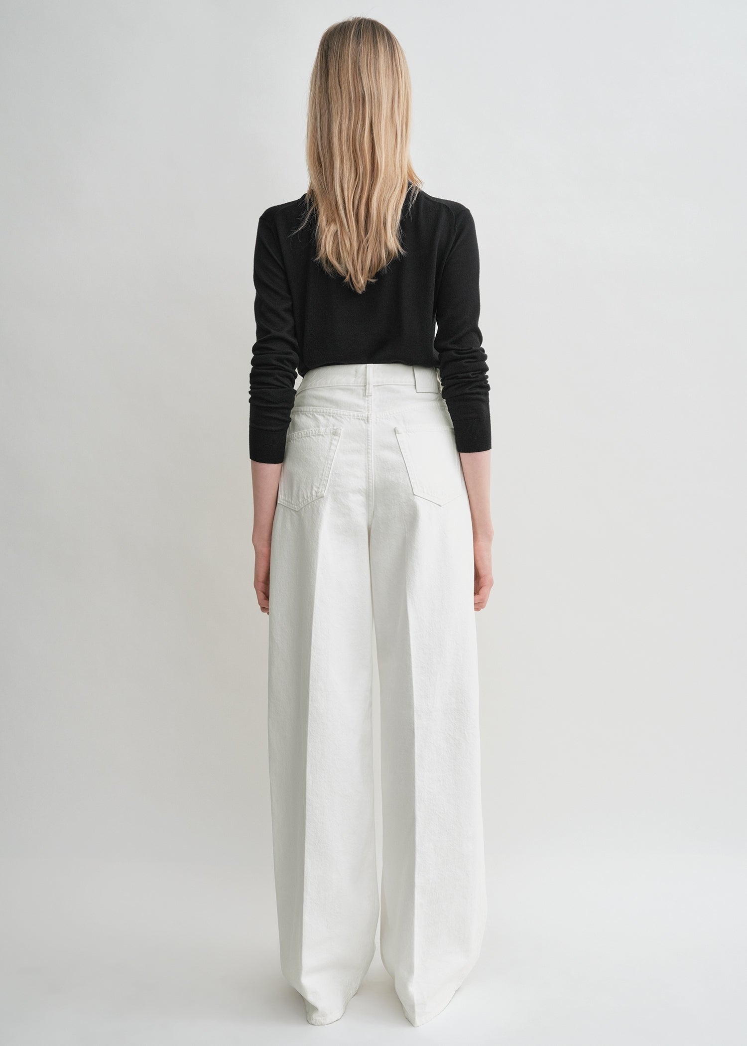 Wide leg denim white
