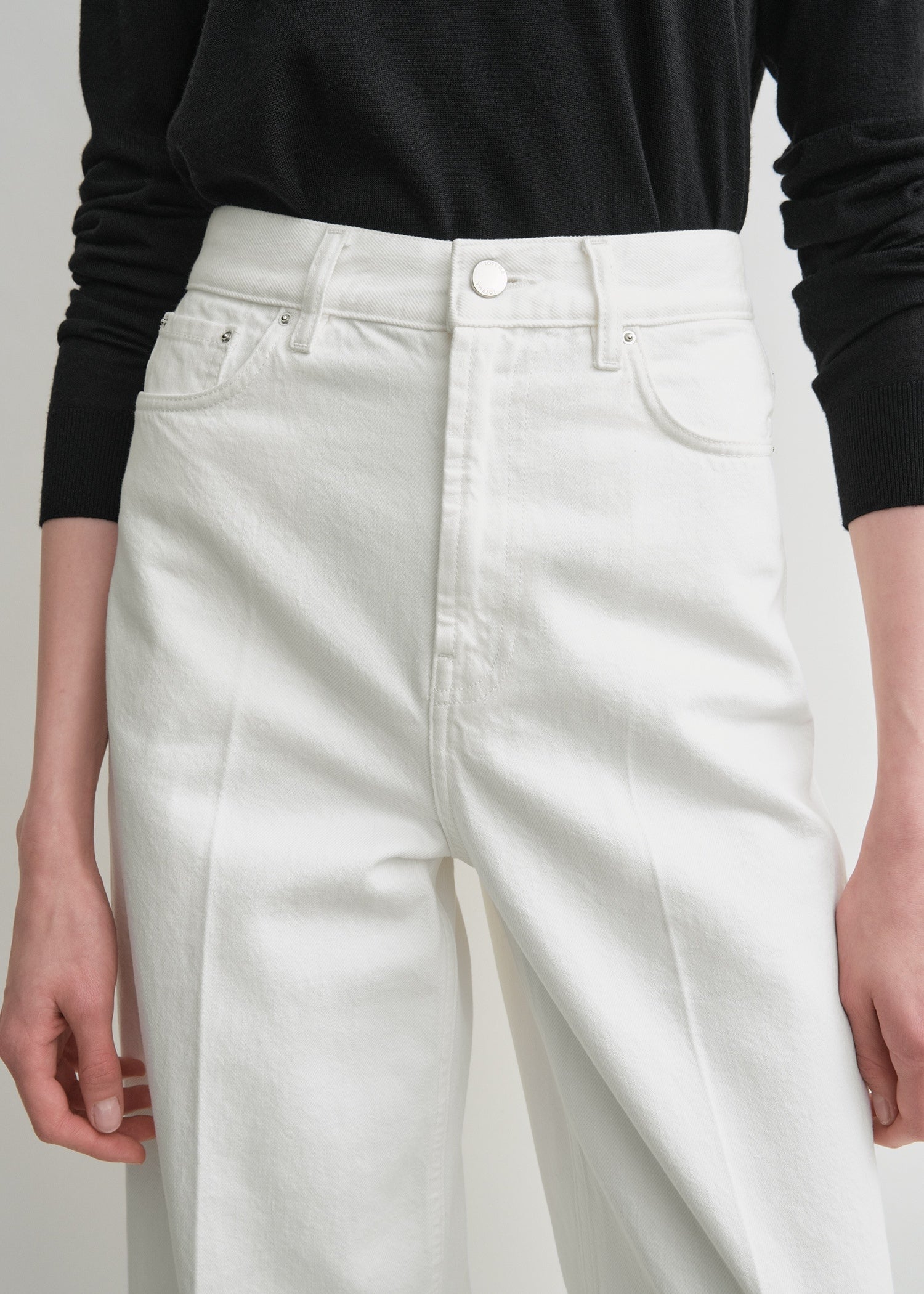 Wide leg denim white