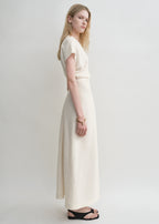 Slouch waist crinkled dress cream TOTEME Slouch waist crinkled dress cream TOTEME