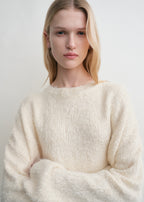 Boxy silk knit cream
