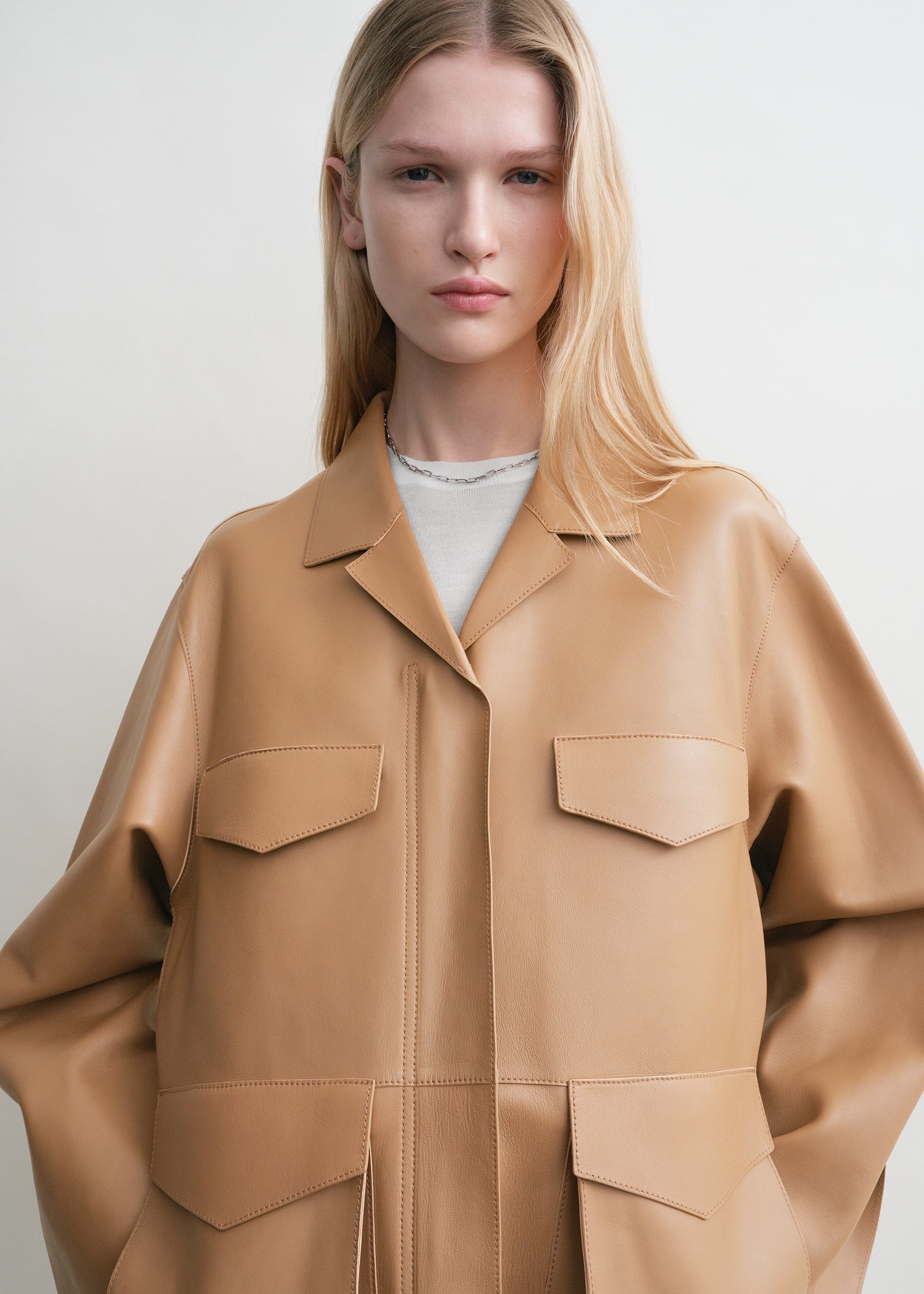 Army leather jacket camel – TOTEME