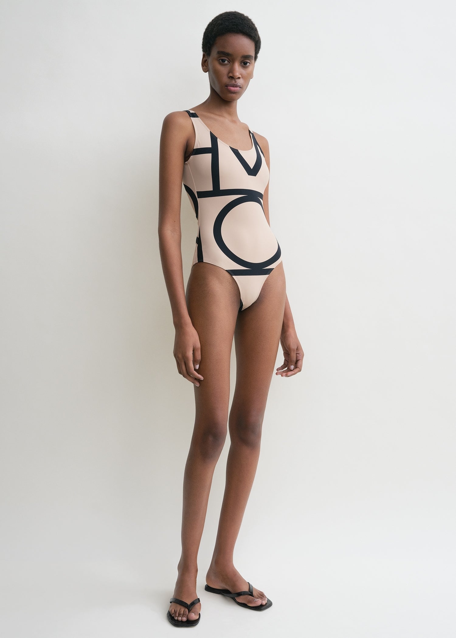 Monogram swimsuit beige