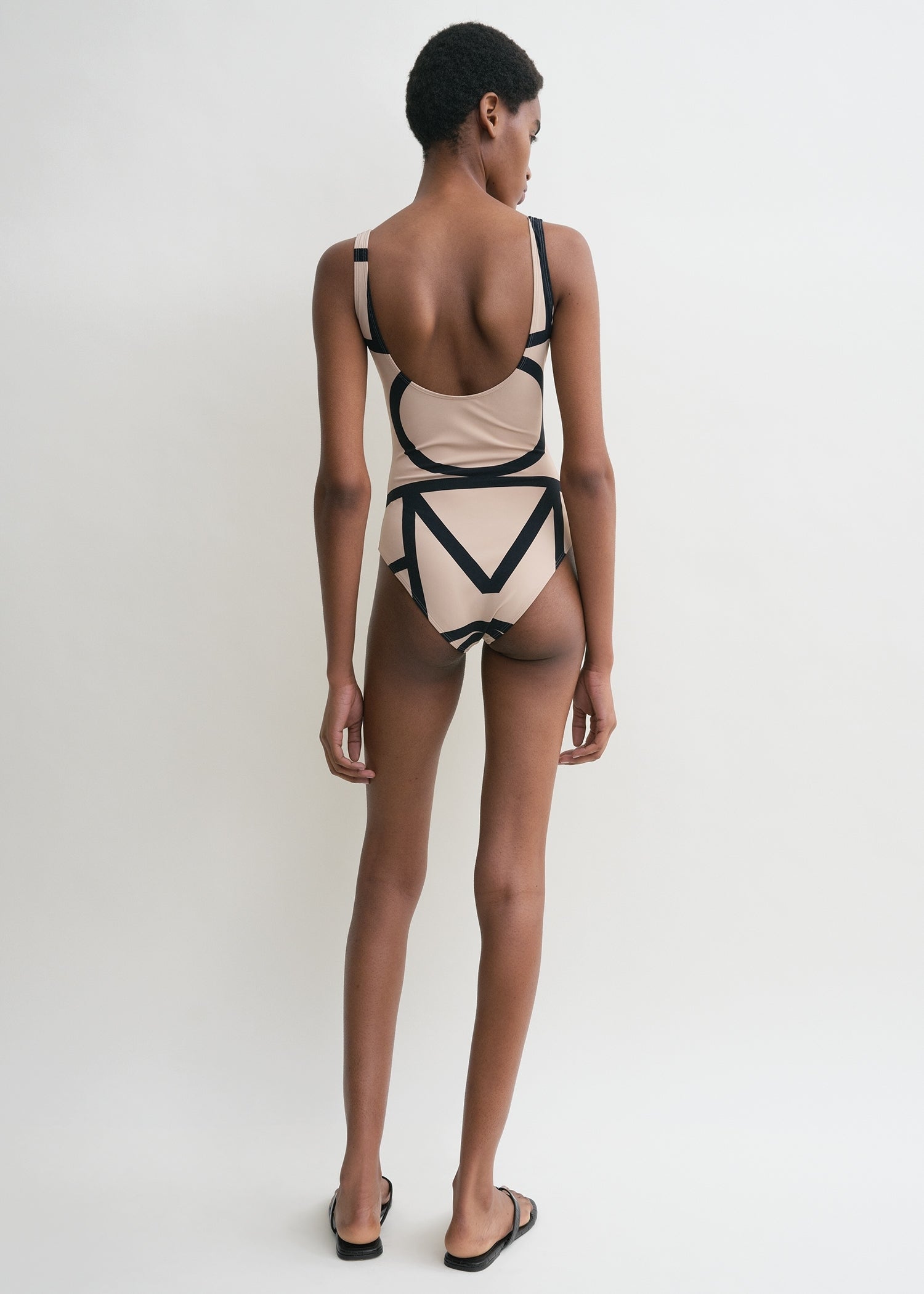 Monogram swimsuit beige