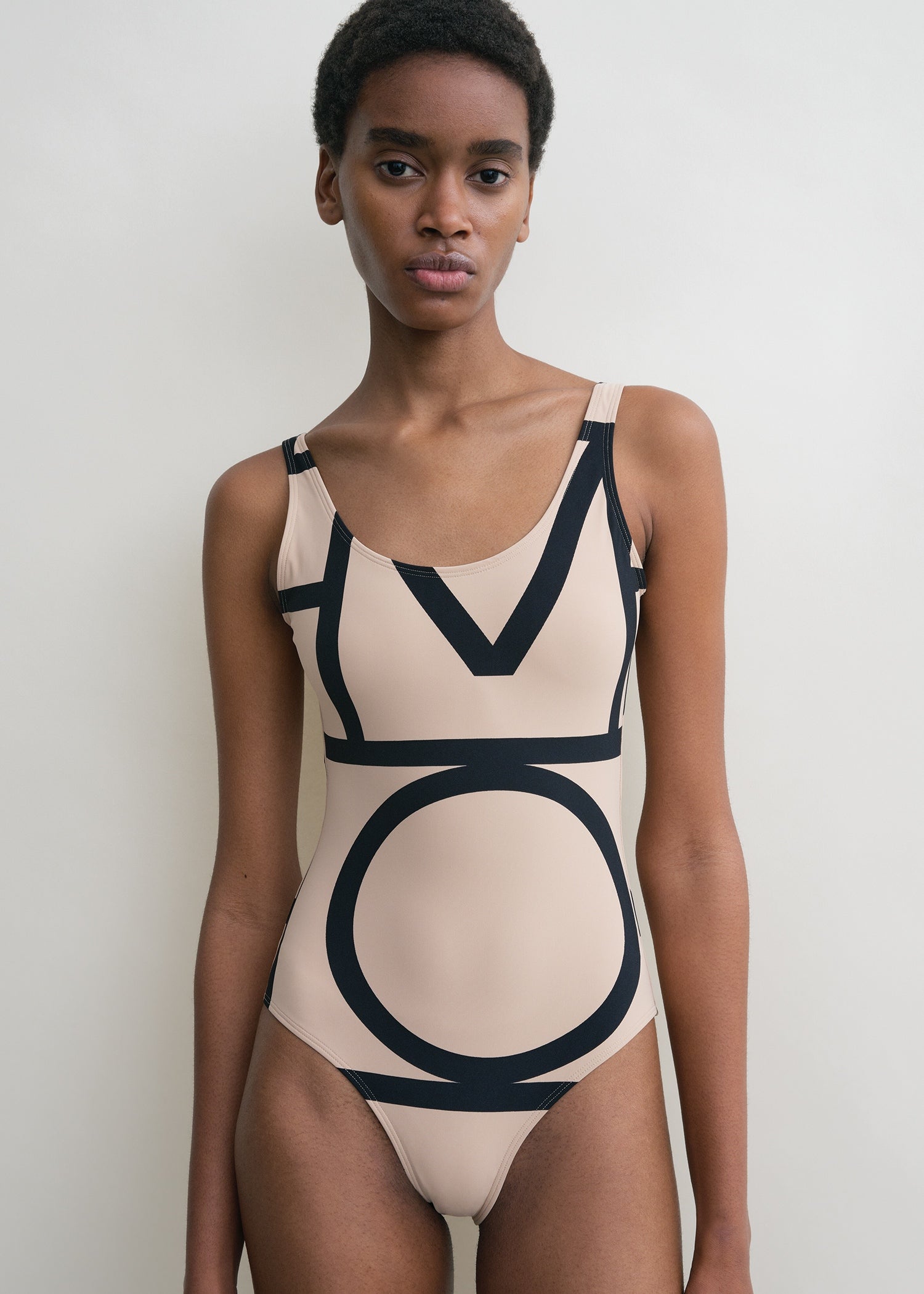 Monogram swimsuit beige