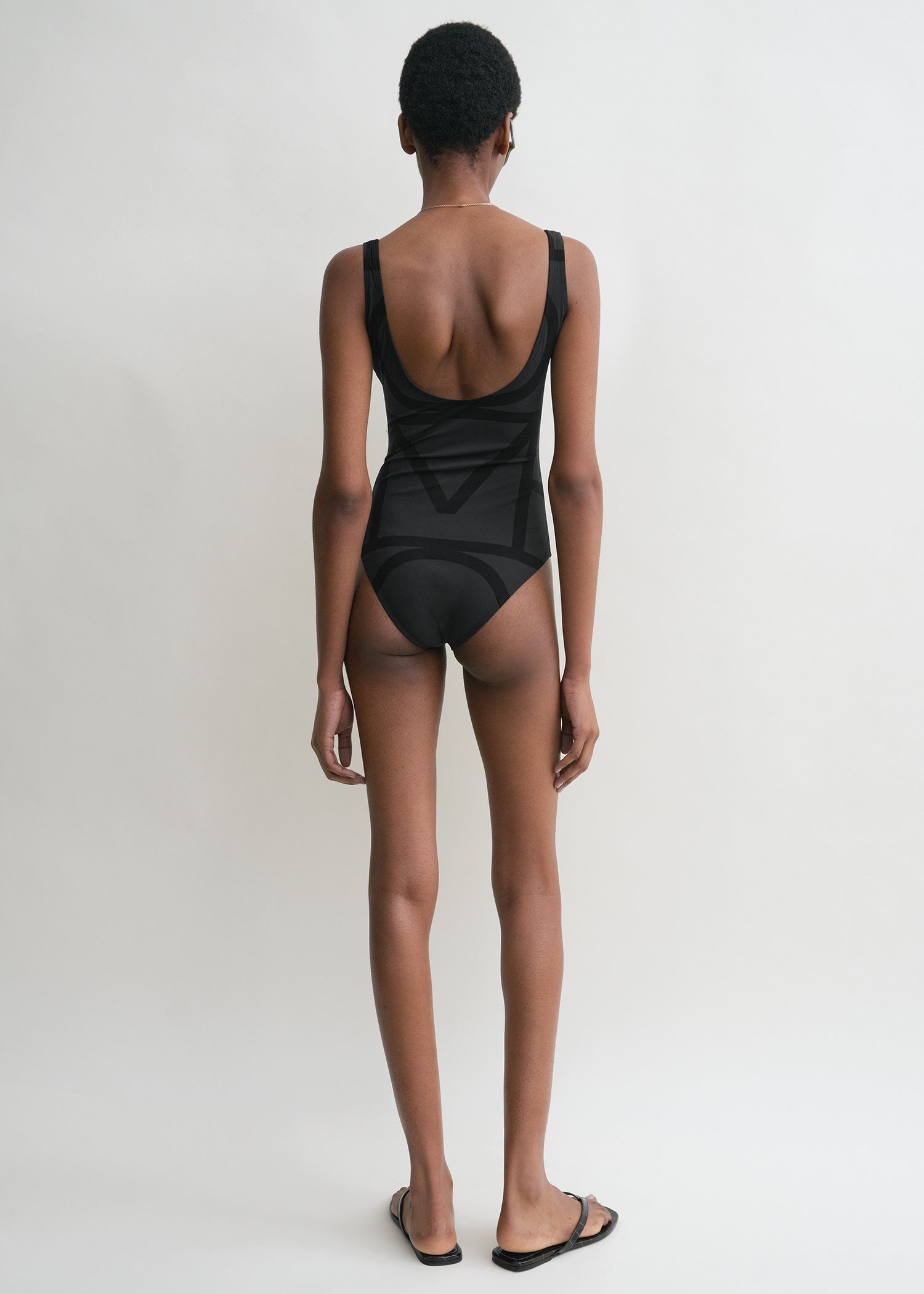 Monogram swimsuit black/black – TOTEME