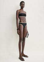 Stripe edge bikini bottoms black