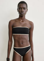 Stripe edge bikini bottoms black