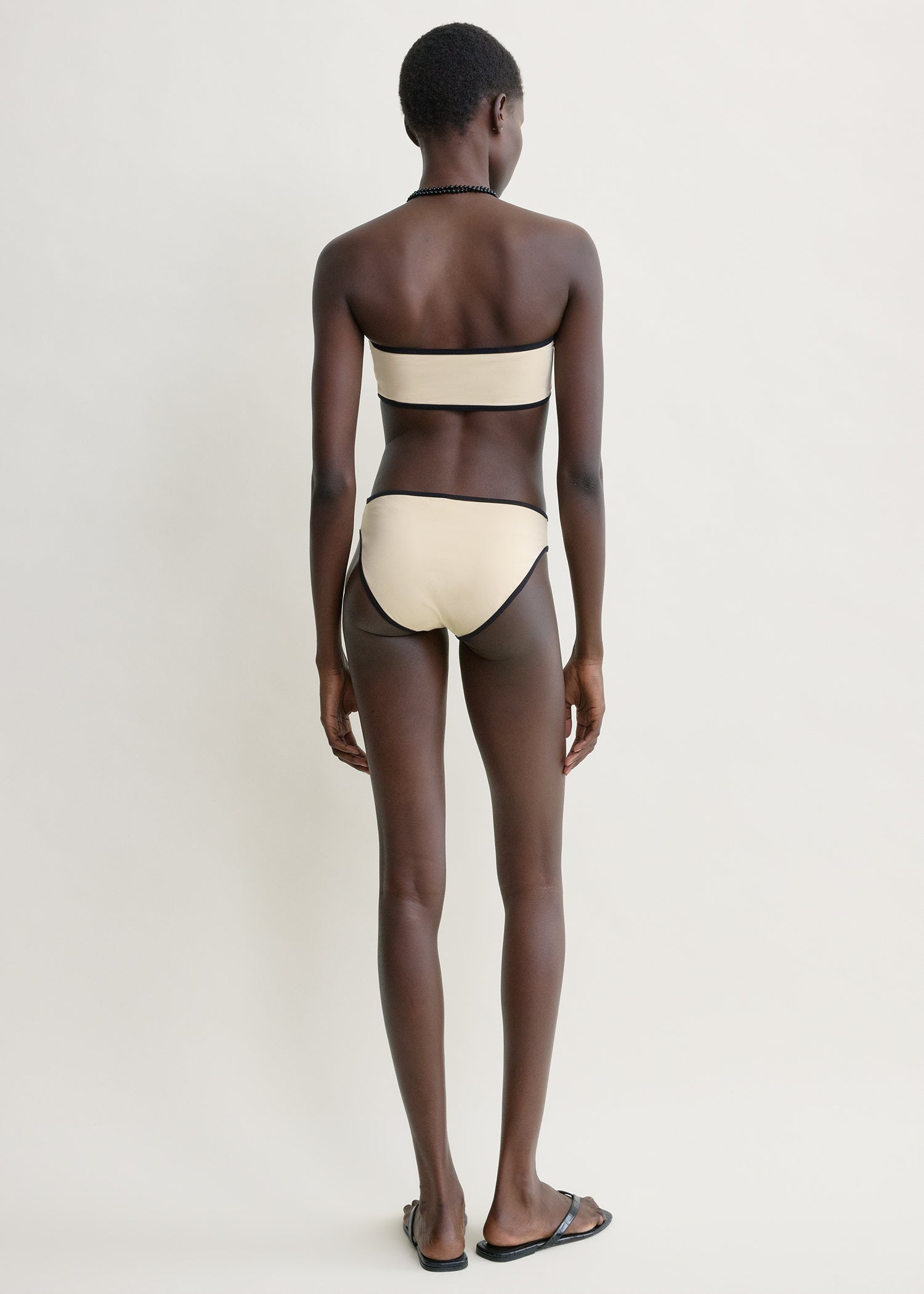 Stripe edge bikini bottoms light hay