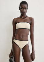 Stripe edge bikini bottoms light hay