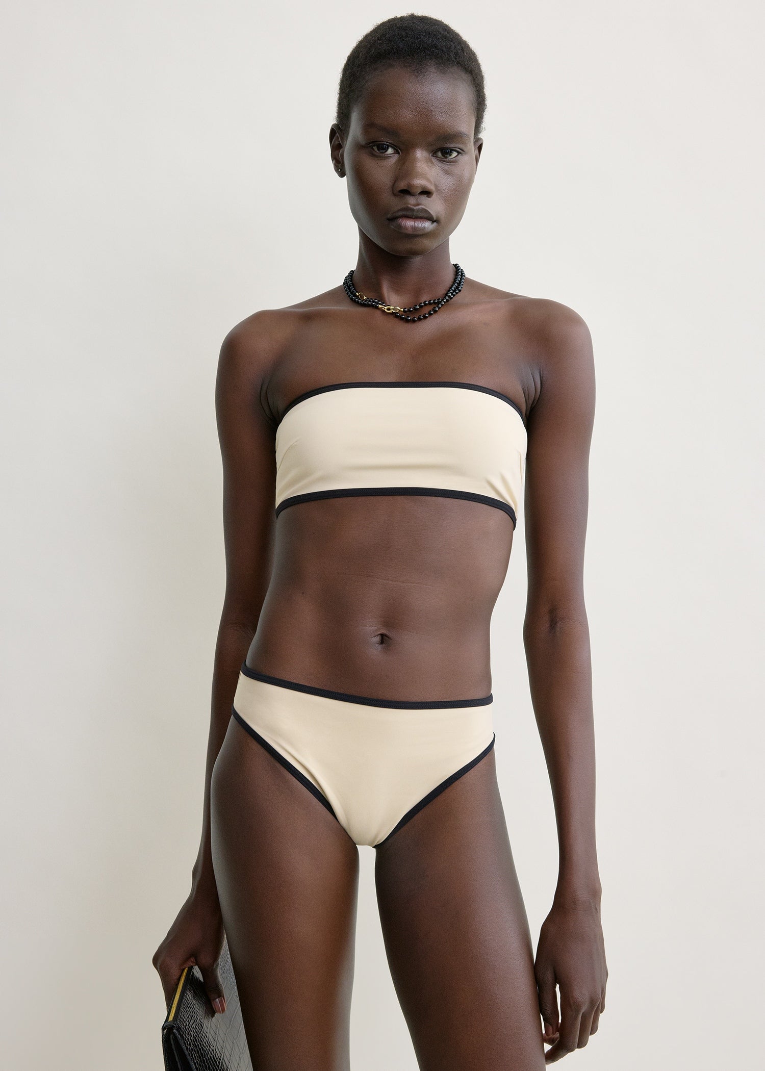Stripe edge bikini bottoms light hay