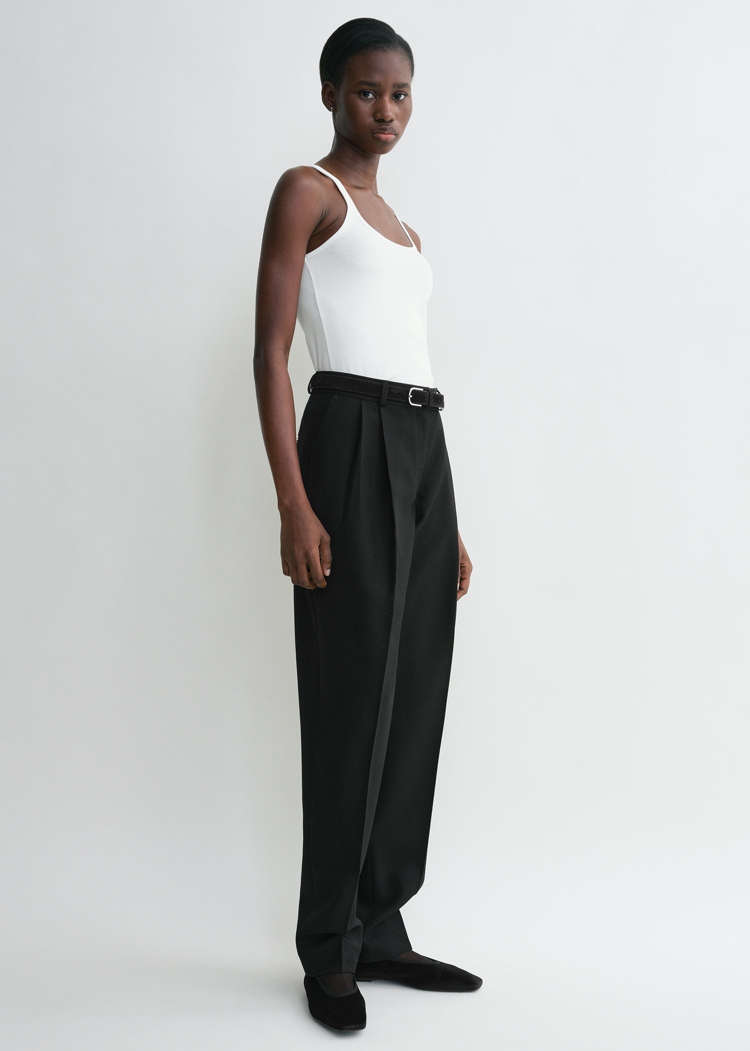 Scoop neck rib tank white – TOTEME