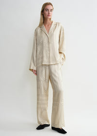 Monogram silk pj top ivory