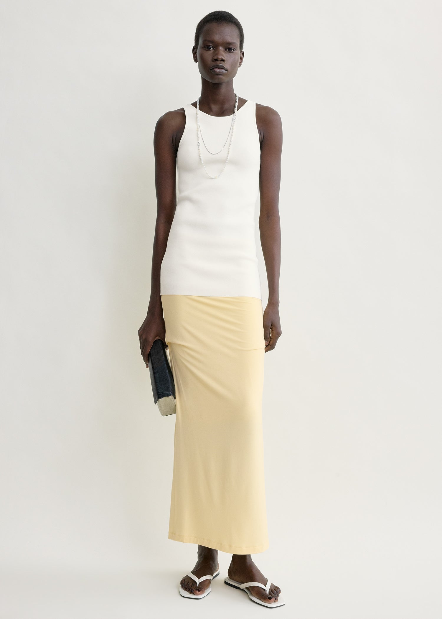 Draped jersey skirt buttercup