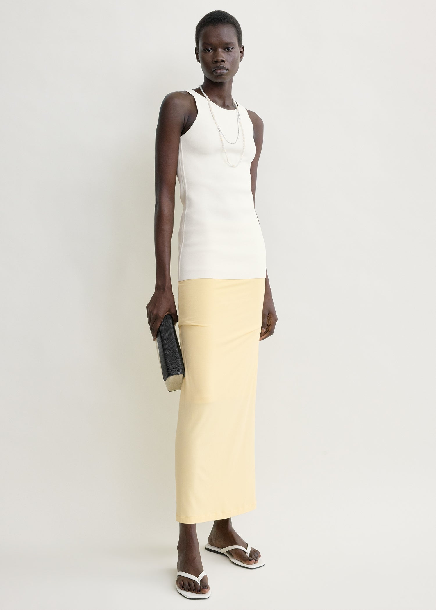 Draped jersey skirt buttercup